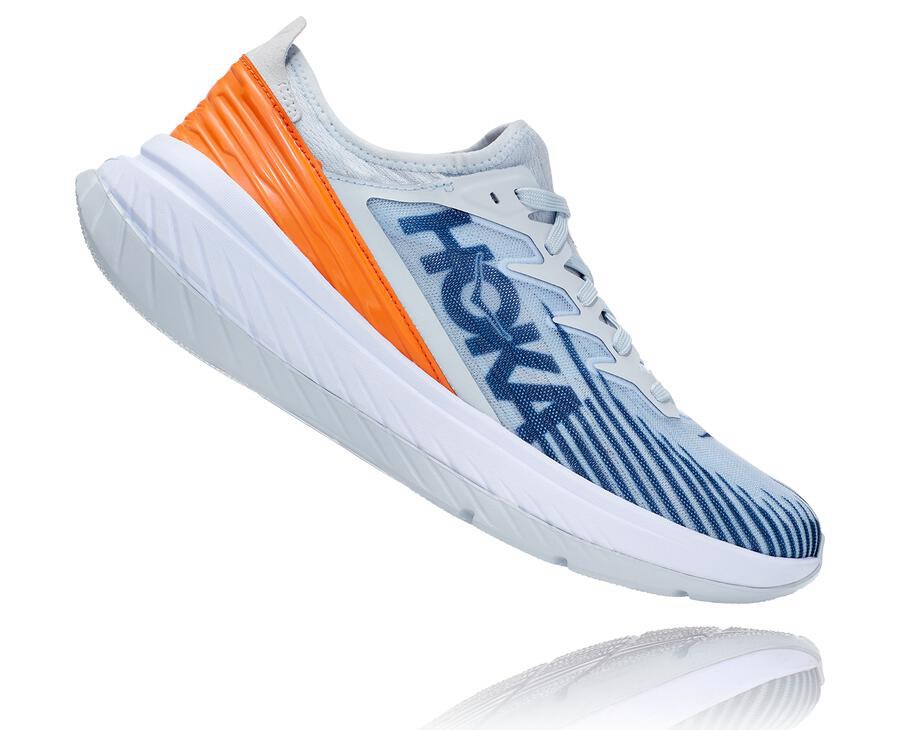Hoka One One Mens Running Shoes - Carbon X-SPE - White/Blue - DICR09284
